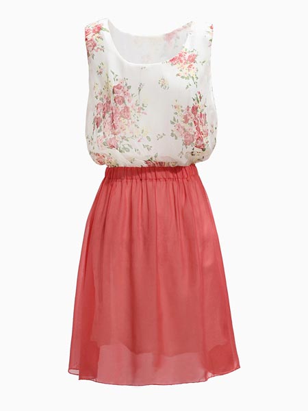 Wholesale Zanzea® Flower Pattern Sleeveless Chiffon Dress