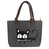 Canvas Cat Print Handbag