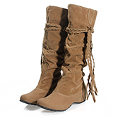 women tassels flat boots