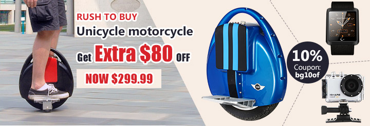 RUSH TO BUY:Unicycle motorcycle.Get Extra $30 OFF!
