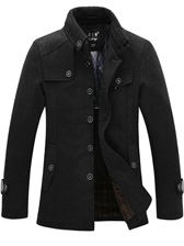 Fashion Winter Mens Warm Fleece Jacket Coat Wool Polyester Jacket