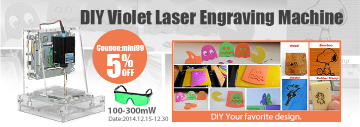 300mW DIY Violet Laser Engraving Machine