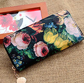 Oil Painting Flower Wallet
