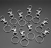10Pcs Stainless Steel Dual Key Holder Ring Keychain