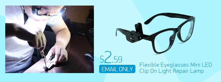 Flexible Eyeglasses Mini LED Clip On Light  Repair Lamp