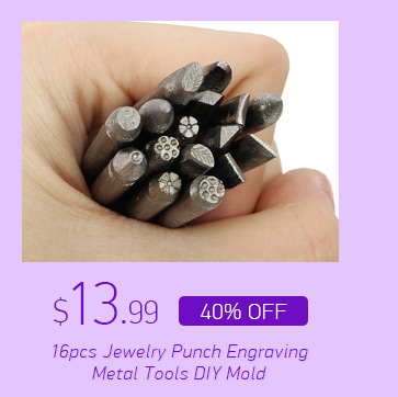 16pcs Jewelry Punch Engraving Metal Tools DIY Mold