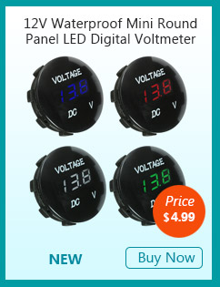 12V Waterproof Mini Round Panel LED Digital Voltmeter Meter