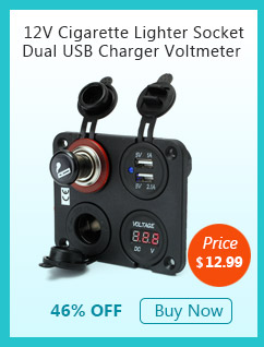 12V Cigarette Lighter Socket Dual USB Charger Voltmeter 