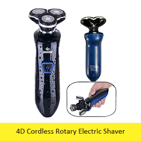 4D Washable Cordless Rotary Electric Shaver Razor
