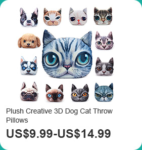 Plush Creative 3D Dog Cat Throw Pillows
