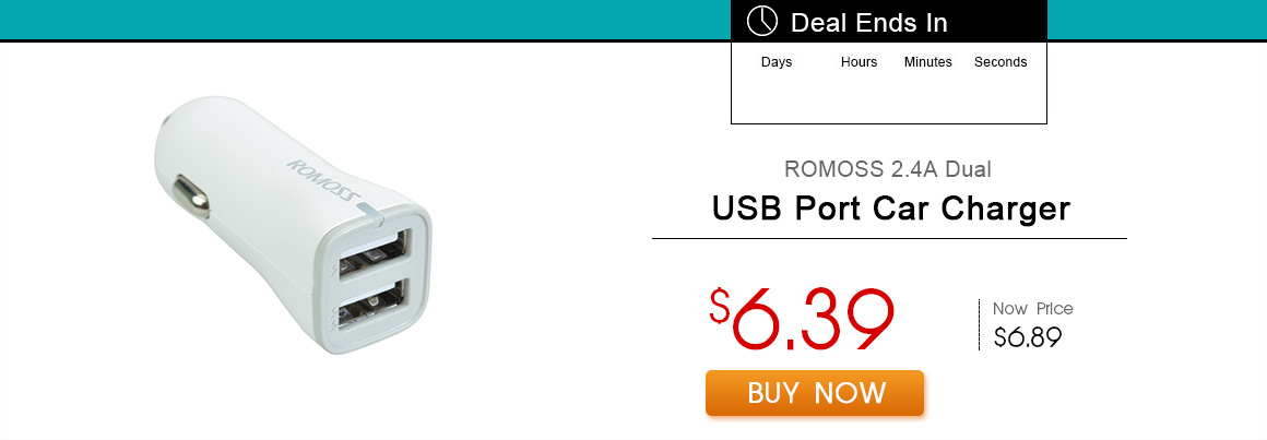 ROMOSS 2.4A Dual USB Port Car Charger
