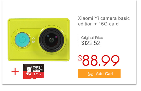 Xiaomi Yi camera basic edition + 16G card