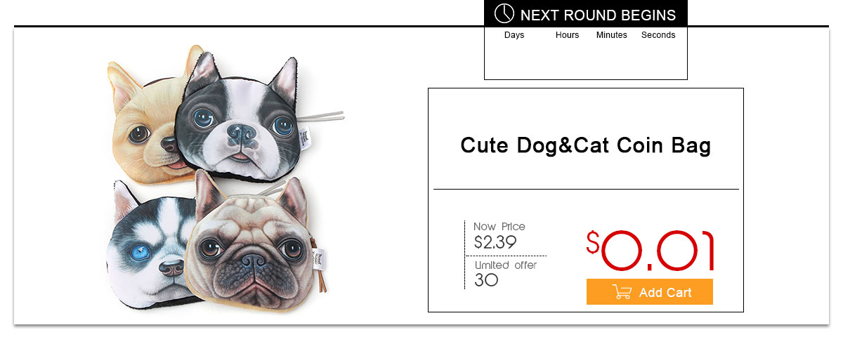 Cute Dog&Cat Coin Bag