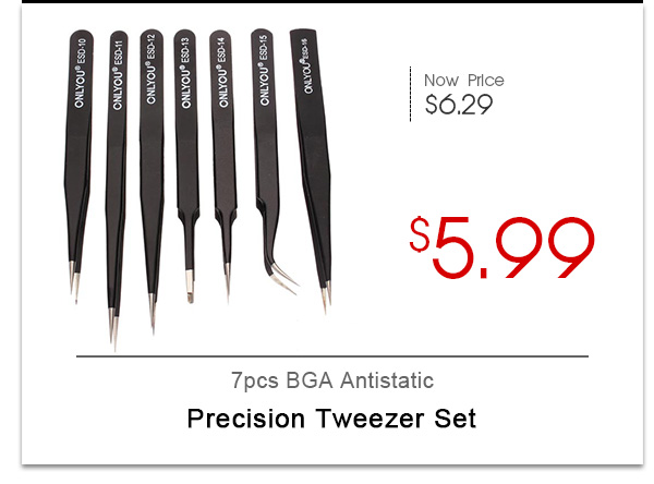 7pcs BGA Antistatic Precision Tweezer Set