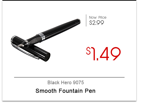 Black Hero 9075 Smooth Fountain Pen