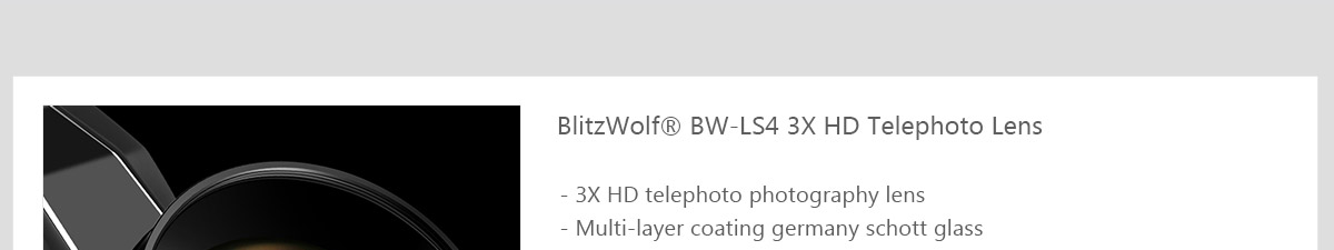 BlitzWolf BW-LS4 3X HD Telephoto Lens