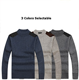 Mens Casual Thick Splicing Shoulder Pullovers