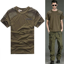 Mens Outdoor Cotton Army Military T-shirts