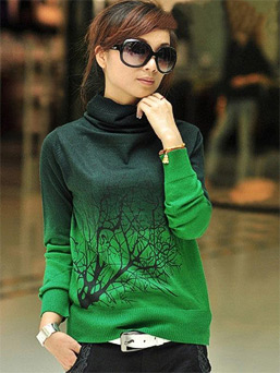Women Gradient Color Sweater