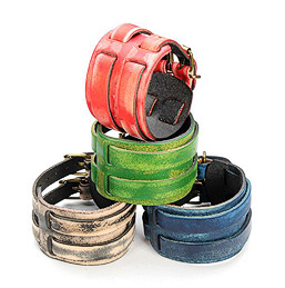 Double Buckle Rectangle Leather Bracelet