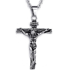 Men Jesus Cross Pendant Necklace 