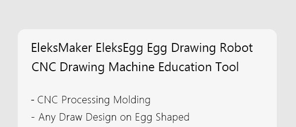 EleksMaker EleksEgg Egg Drawing Robot CNC Drawing Machine Education Tool