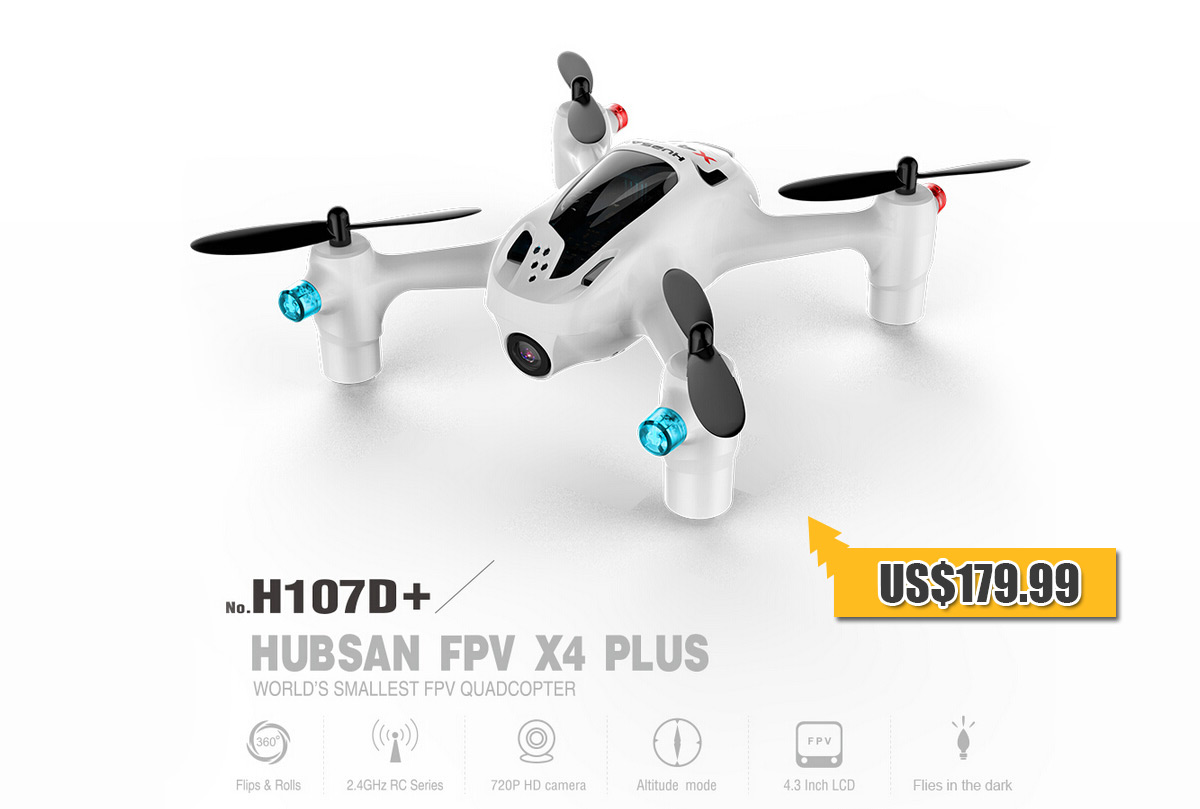 Hubsan FPV X4 Plus H107D+ RC Quadcopter RTF
