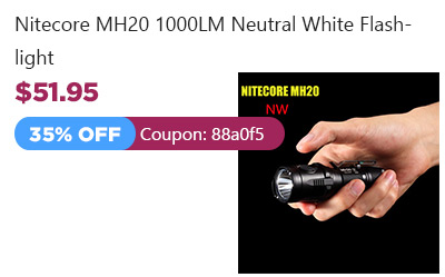 Nitecore MH20 1000LM Neutral White Flashlight