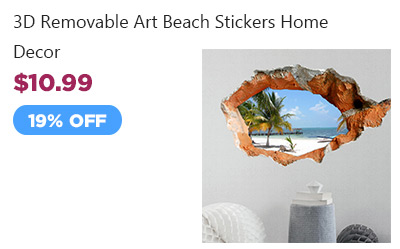 3D Removable Art Beach Stickers Home Decor