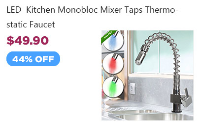LED  Kitchen Monobloc Mixer Taps Thermostatic Faucet