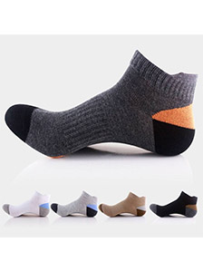 Men Sports Colors Patchwork Ankle Socks 