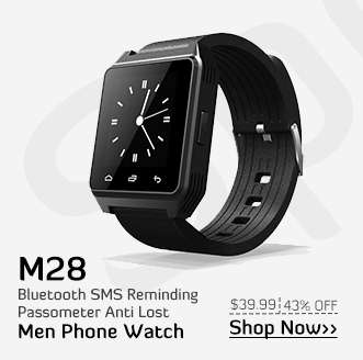M28 Bluetooth SMS Reminding Passometer Anti Lost Men Phone Watch