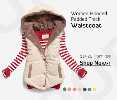 Women Hooded Padded Thick Waistcoat