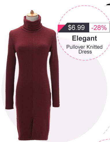 Elegant Pullover Knitted Dress