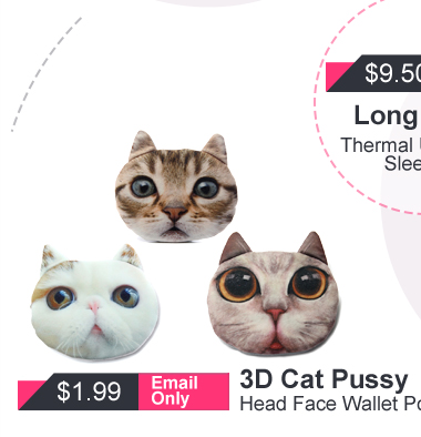 3D Cat Pussy Head Face Wallet Pouch