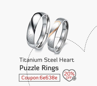 Titanium Steel Heart Puzzle Rings