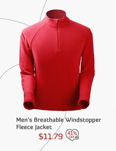 Men's Breathable Windstopper Fleece Jacket
