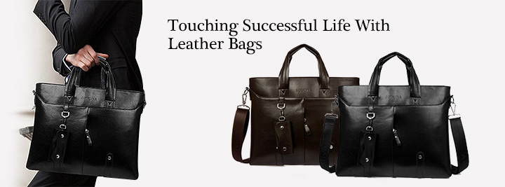 Touching successful life with leather bags