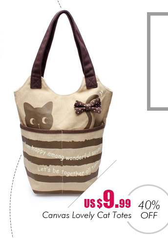 Canvas Lovely Cat Totes