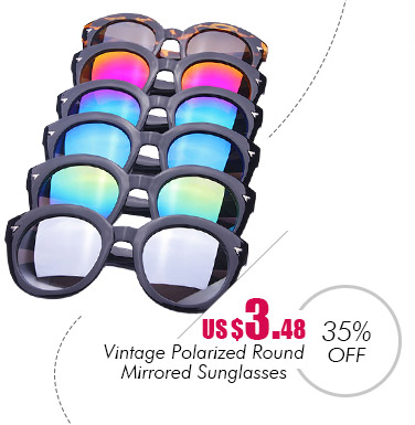 Vintage Polarized Round Mirrored Sunglasses