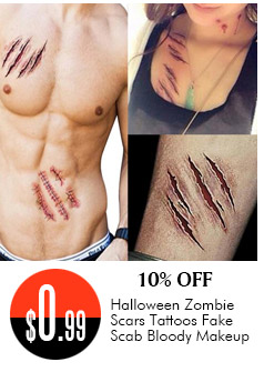 Halloween Zombie Scars Tattoos Fake Scab Bloody Makeup
