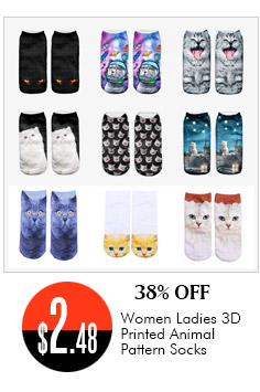 Women Ladies 3D Printed Animal Pattern Socks 