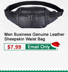 Men Business Genuine Leather Sheepskin Waist Bag 