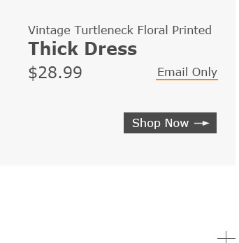 Vintage Turtleneck Floral Printed Thick Dress