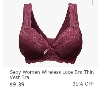 Sexy Women Wireless Lace Bra Thin Vest Bra