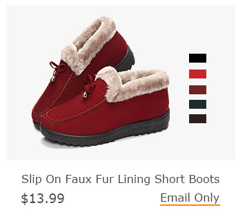 Slip On Faux Fur Lining Short Boots