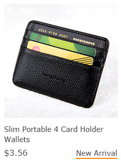 Women Men Slim Portable 4 Card Holder Credit Card Case Drivers License Bags Wallets