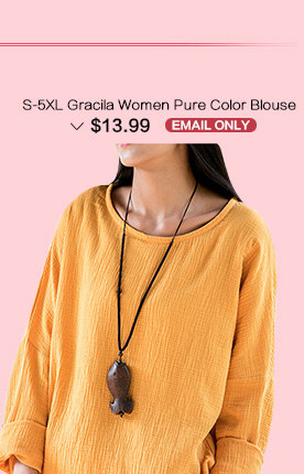 S-5XL Gracila Women Pure Color Blouse