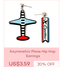 Asymmetric Plane Hip Hop Earrings