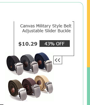 Canvas Military Style Belt Adjustable Slider Buckle